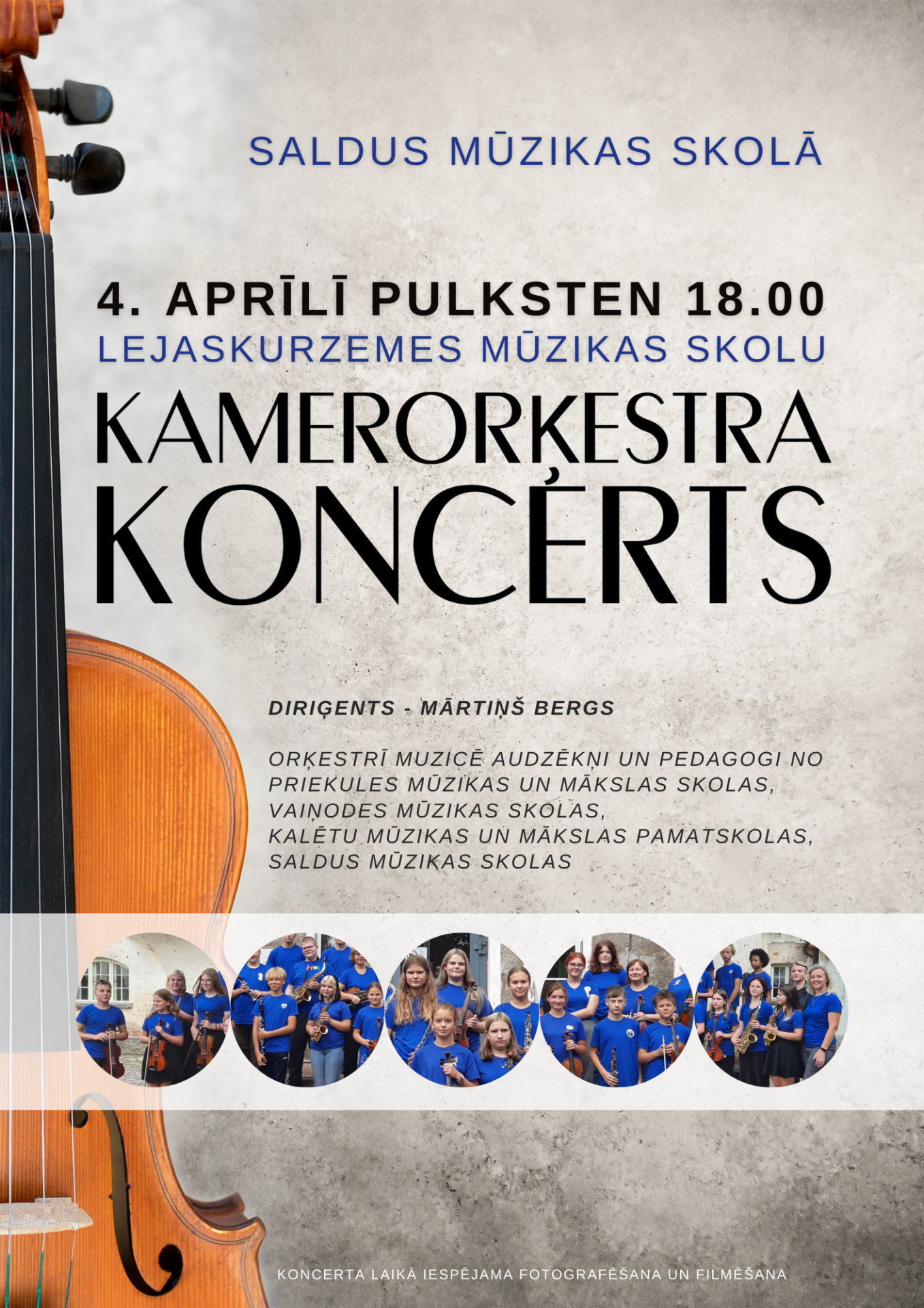 kamerorķestra koncerts 4. aprīlī