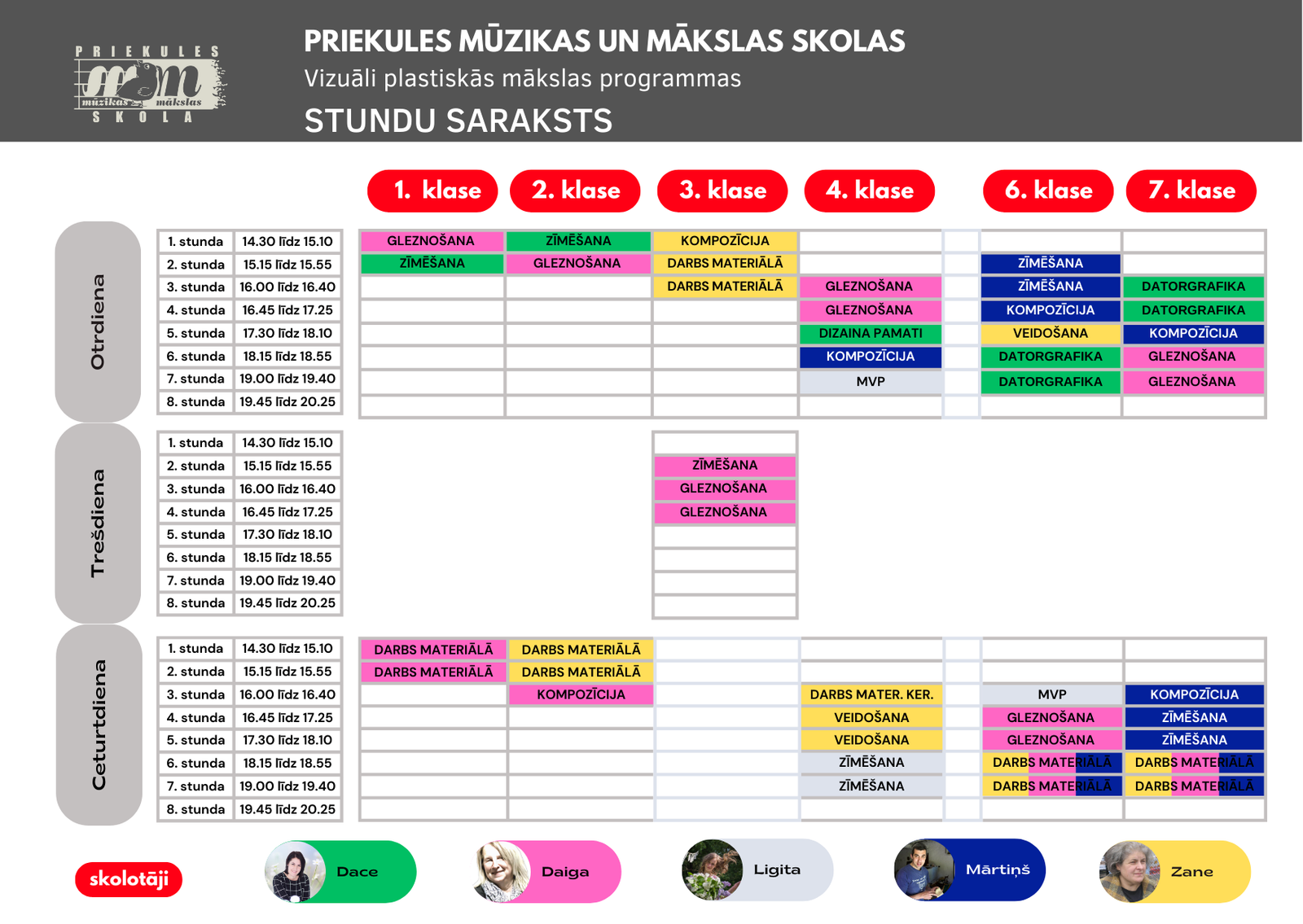 Vizuāli plastiskās mākslas programmas STUNDU SARAKSTS (1)